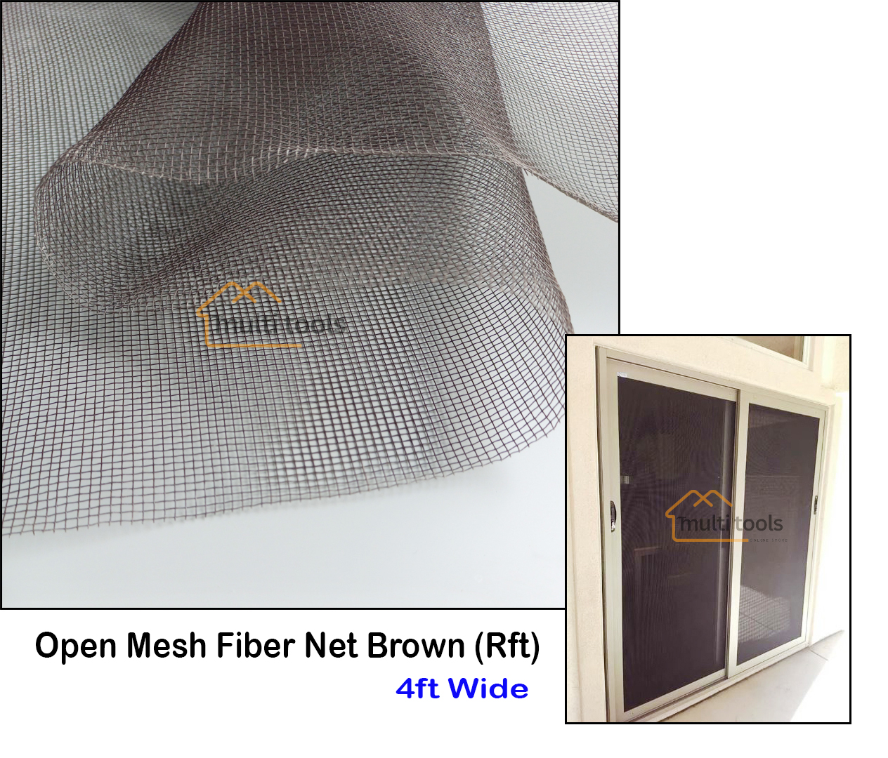 Fiber Net Brown For Aluminium Window 4ft
